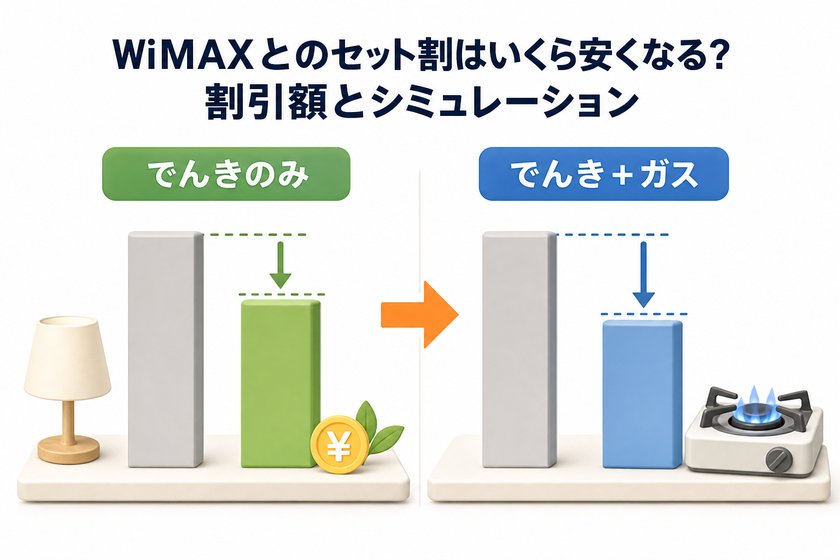 棒グラフ・差分強調表:WiMAXとのセット割はいくら安くなる?割引額とシミュレーション