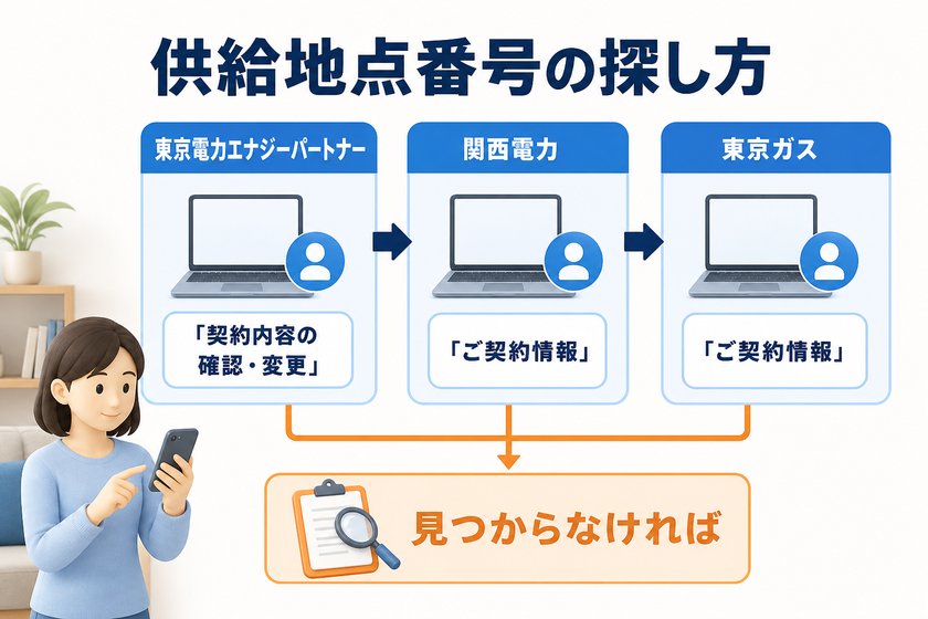構成図：供給地点番号の探し方