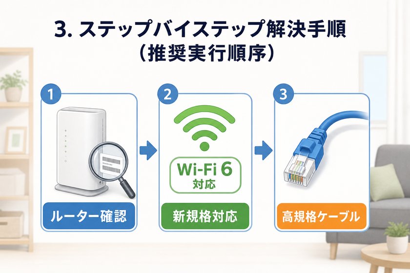 3〜4段階のステップ図:3. ステップバイステップ解決手順(推奨実行順序)